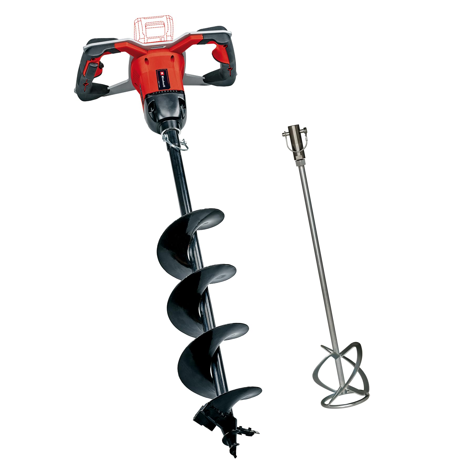 Einhell Akku-Erdbohrer GP-EA 18/150 Li BL-Solo Power X-Change (Li-Ion, 18 V, bürstenloser Motor, inkl. Erdbohrer Ø 150 mm, Mörtelrührer, Lieferung ohne Akku & ohne Ladegerät)