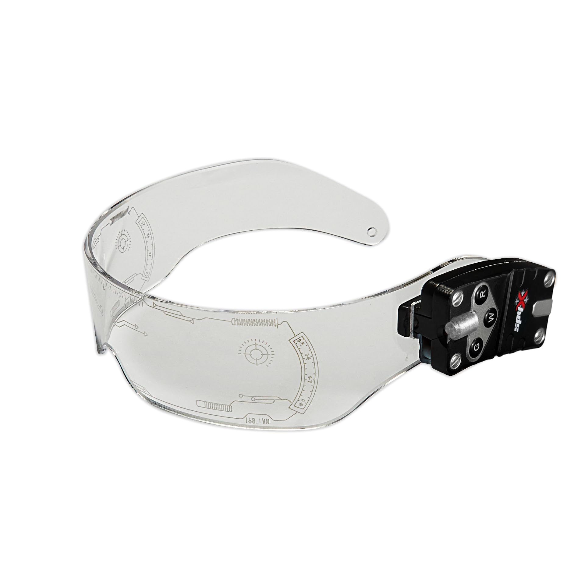 SpyX Night Ops Glasses - Hi-Tech Spy Toy Gadget for Spy Kids Night Mission. Dual LED Lights: White Spotlight & 3-Color Silent Signal Lights. Mission Graphics Etched Into Surface