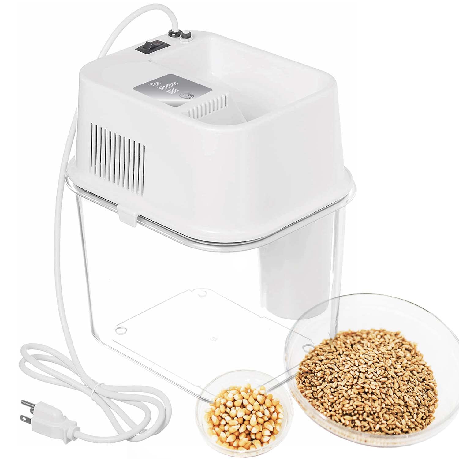 The Kitchen Mill - Electric Grain Mill - High Speed Wheat, Corn, Grain Grinder, Flour Mill - Assembled in the USA - Stainless Steel Milling Chamber