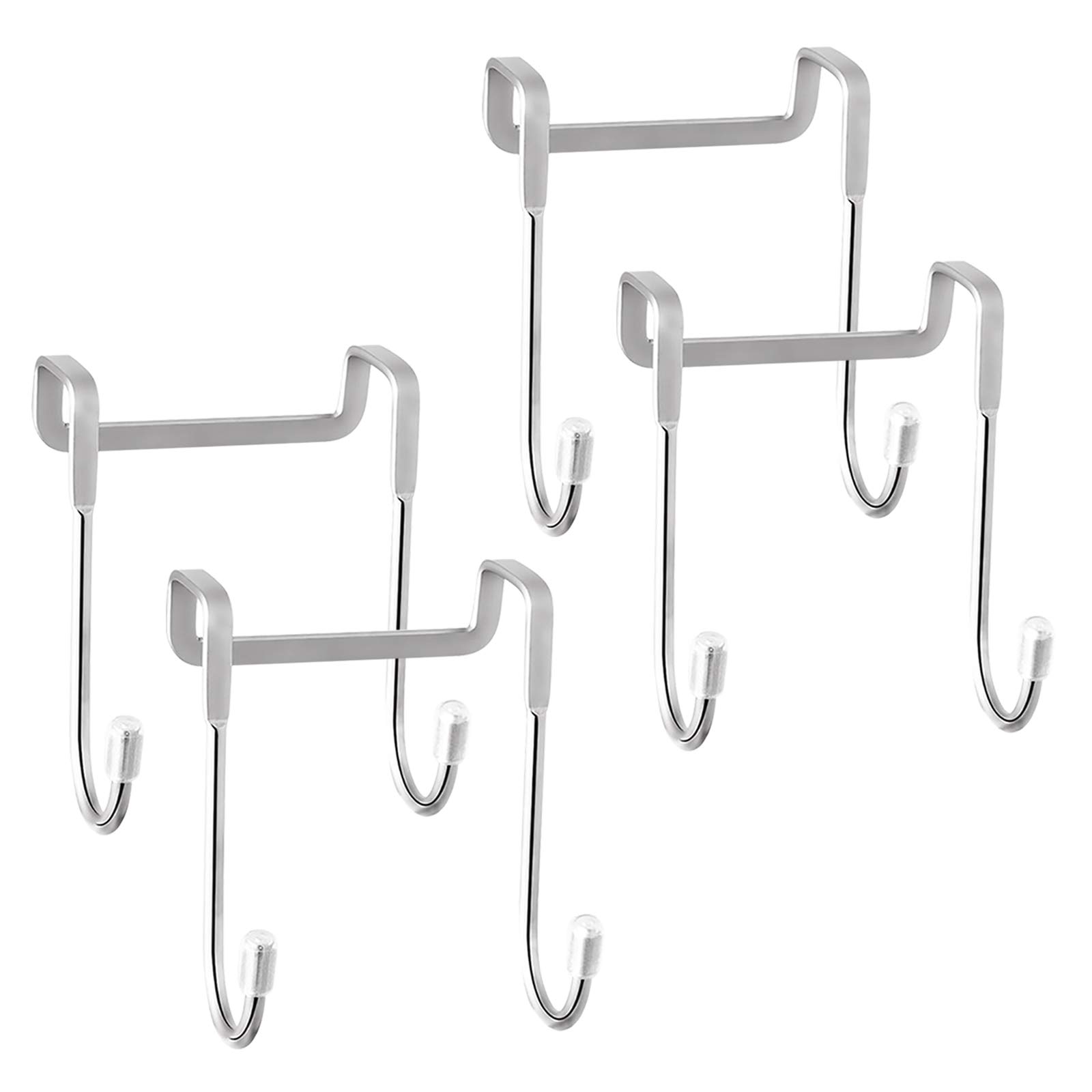 Envibe Cabinet Hook, Towel Hooks, Shower Squeegee Hooks, Shower Door Hooks, Over Door Hooks for Bathroom Frameless Glass Shower Door. (Silver)