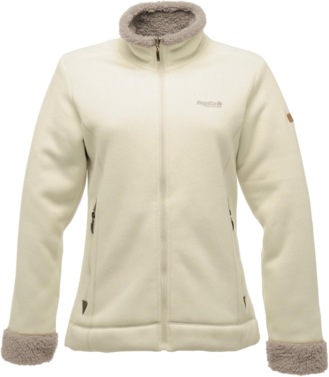 Regatta Womens Ladies Off White Polar Bear Fur Lined Full Zip Warm Fleece Coat Jacket Jumper Top
