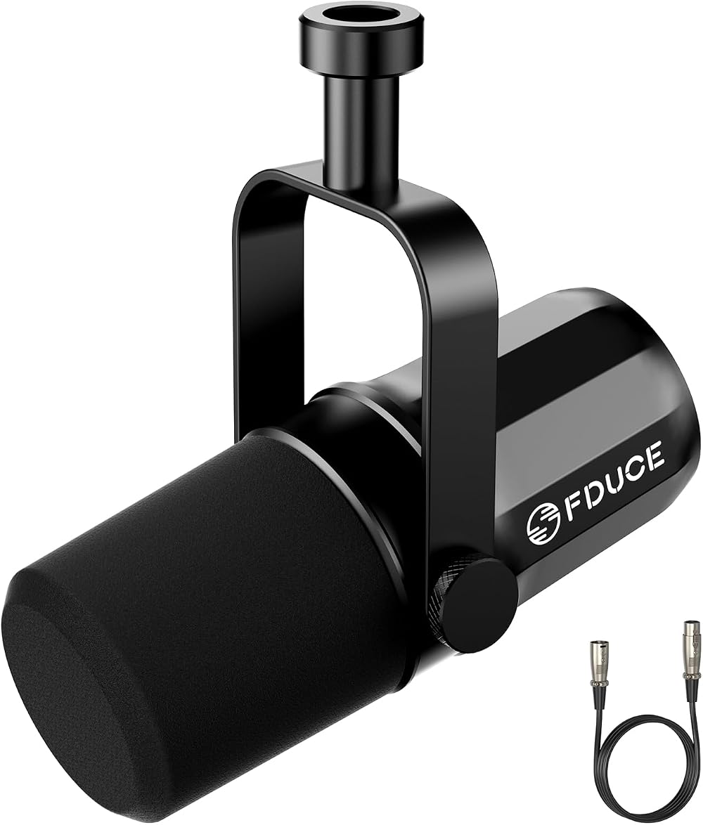 FDUCE SL40X XLR Dynamic Microphone for Vocals Voice Isolation Black