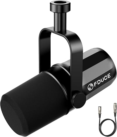 FDUCE SL40X XLR Dynamic Microphone for Vocals Voice Isolation Black