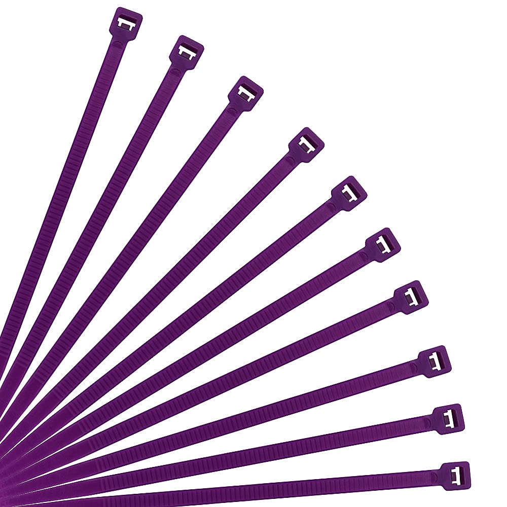 XINGO Purple Cable Ties Pack of 500, 200mm x 3.6mm, Premium Nylon Durable Zip Ties, Self-Locking UV Resistant Nylon Plastic Wire Ties for Indoor and Outdoor