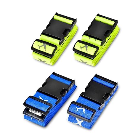 Koffergurt, Solawill 4 Stück Gepäckgurt Einstellbare Kofferband Travel Accessories Kofferband Gepäckband zum Sicheren Verschl