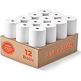 MUNBYN Thermal Paper 3 1/8 x 230ft, 12 Rolls Receipt Paper Work for Star Micronics TSP100 TSP143 Epson 80mm Receipt Printer Square POS Register Credit Card Terminals, Pos Register Paper BPA Free