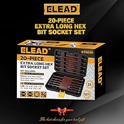 ELEAD Extra-Long Allen Hex Bit Socket Set: 20-Piece