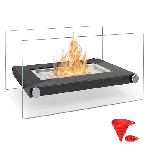 BACOENG Tabletop Bio Ethanol Fireplace for Indoor and Outdoor Home Garden, Black