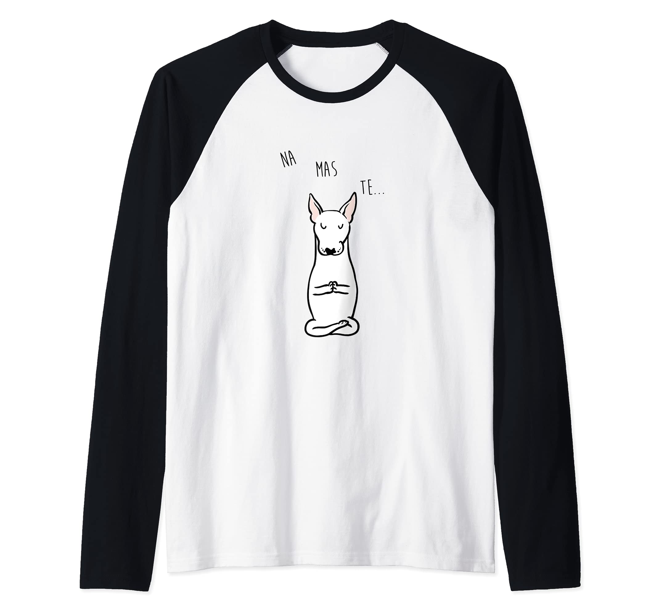 NAMASTE Bull Terrier Raglan Baseball Tee
