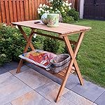 Potting Bench Garden Storage Shelf Outdoor Prep Table