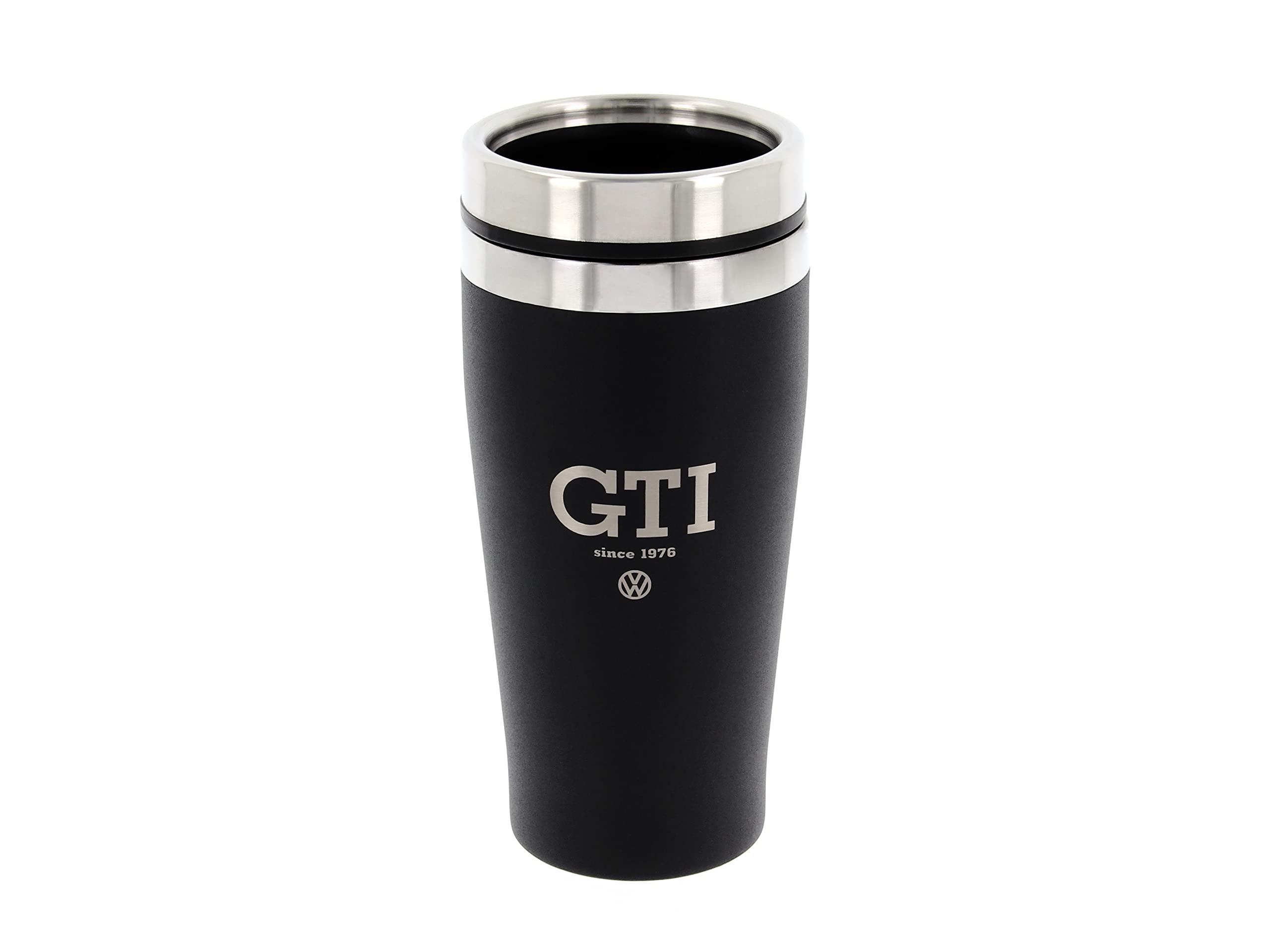 BRISA VW Collection - Insulated Stainless Steel Thermo Drinking Cup in VW GTI Design, Double-Walled (450ml/15.2 fl oz/GTI The Legend/Black)