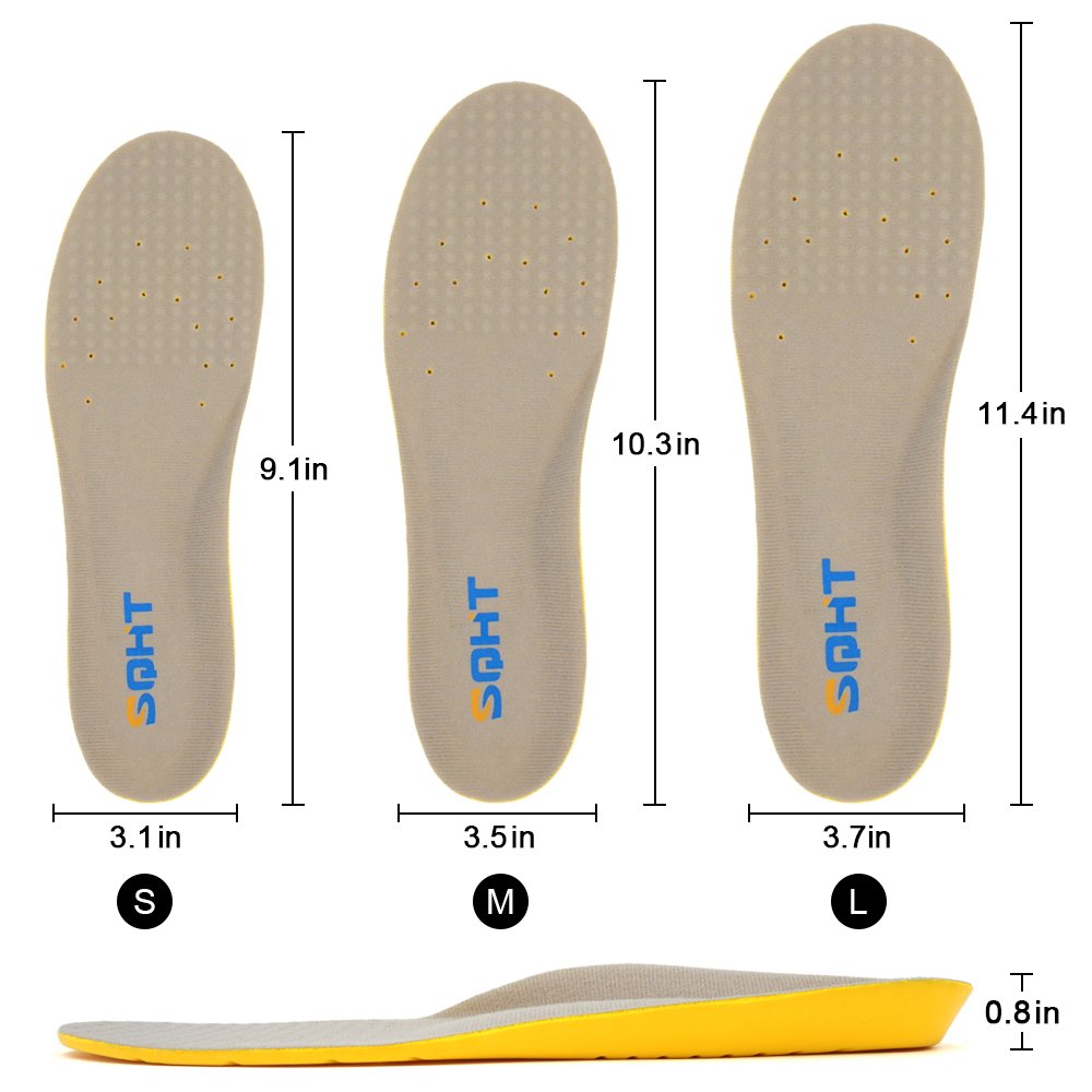 Athletic Running Shoe Insoles Comfort Foam Insert Providing Excellent Shock Absorption and Neutral Arch Support, Orthotic Insoles (S | 1~4.5 Big Kids/4~6 Women\'s)