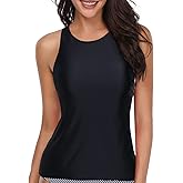 Holipick High Neck Tankini Top Bathing Suit Tops for Women Tummy Control Tank Tops Swimsuits