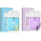 GKOKG 2pcs Hand Sanitizer Spray, Portable Power Mist Hydrating Hand Sanitizers Spray Travel Size, Pocket Hand Sanitizer Multi-Flavor Cleanses Your Hands (Blue & Purple)