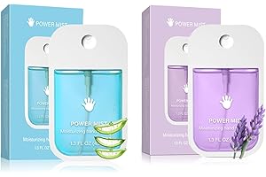 GKOKG 2pcs Hand Sanitizer Spray, Portable Power Mist Hydrating Hand Sanitizers Spray Travel Size, Pocket Hand Sanitizer Multi-Flavor Cleanses Your Hands (Blue & Purple)