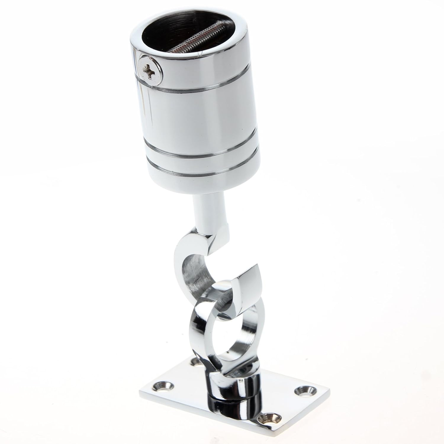 36mm Chrome Decking Rope Hook End & Plate Rope Post Fitting Rope End