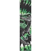 QwThum Tie Dye Dinosaur Green Black Skateboard Grip Tape Anti Slip Griptape Sheets Longboard Grip Tape Scooter Grips Design Print Standard Paper Boys Girls Teens Women Men 44x10 in
