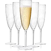 HyHousing 6 Oz Clear Plastic Champagne Glasses 16 Pack, Hard Disposable Plastic Champagne Flute Ideal for Home Daily Life Party Wedding Toasting Drinking Champagnes,New Years Eve Party Supplies