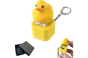 GENERIC Duck Quacking Fidget Toy - Rechargeable Quacking Duck Keychain, Quacking Duck Stress Reliever with Colorful Lights, Fun & Portable Anxiety Relief Toy (Quacking Duck)