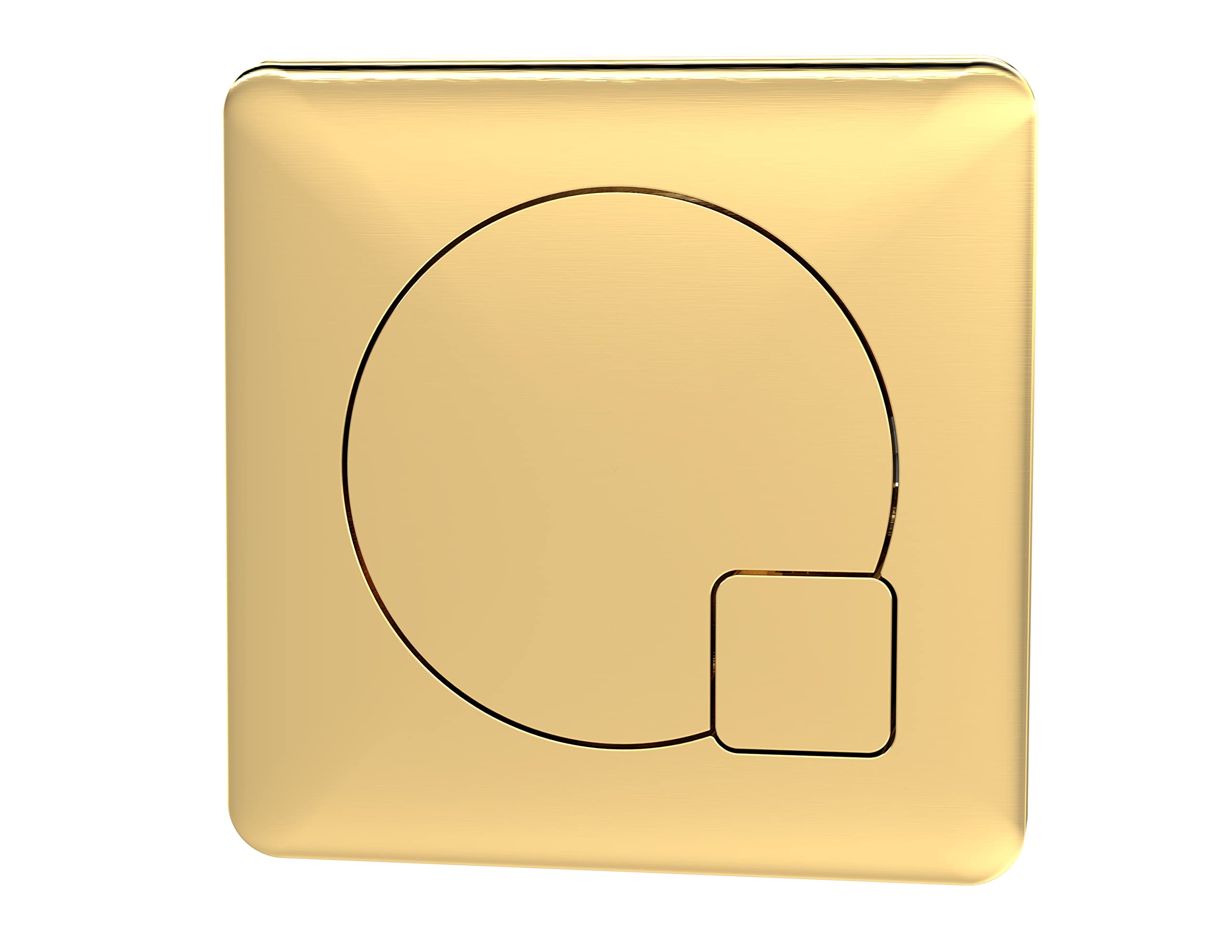 nuie MDPB03 Modern Bathroom Dual Flush Square Brushed Brass Push Button for Use with Concealed Cistern (Cistern Not Included), 70mm, Brushed Brass