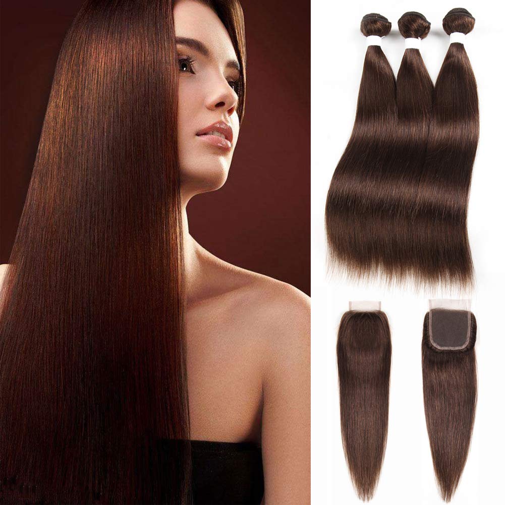 Amazon Com Peruvian Human Hair Straight 4 Light Brown Color