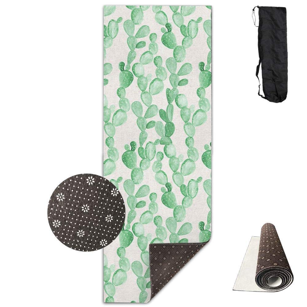  Wenhuamucai Watercolour Cactus Yoga Mat