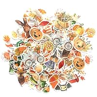 1000Art Small Washi Planner Stickers Set(120 PCS) Watercolor Fall Ornaments Theme - Great for Projects,Scrapbooks,Journals & Card Making