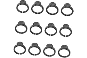 TINEASUR 100pcs DIY Ring Bases Plastic Finger Ring Jewelry Blanks Black Craft Supplies for Boys Creative