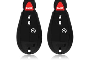 Keylessbest Key Fob Remote Replacement for 2018 2019 Dodge Ram 1500 Classic 4 Buttons 433MHz GQ4-53T,Black(Set of 2)