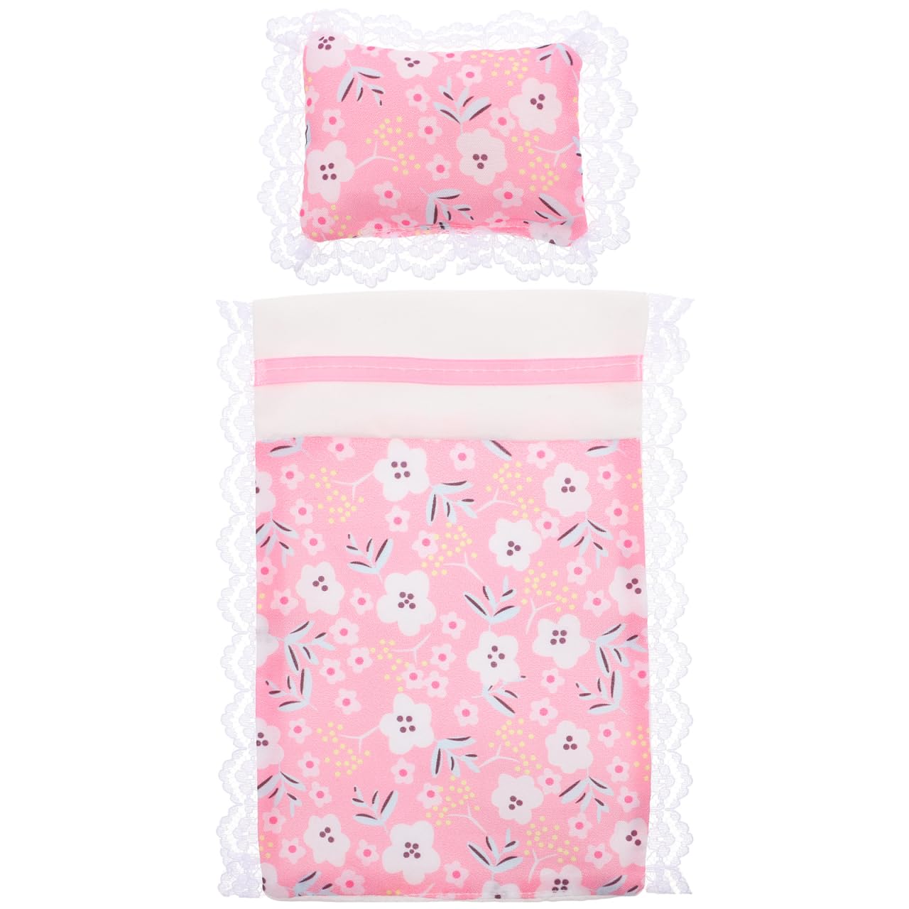 JOINPAYA Doll Bedding Set for Dolls House: Mini Dollhouse Pillow and Quilt Miniature Bedroom Accessories