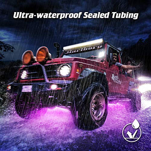 Govee Car Underglow Lights, 4 Pcs Led Strip Car Lights, 8 Color Neon Accent Lights Strip, Sync to Music, Wireless Remote Control 5050 RGB LED Strip Lights with Cable Tie & Screw - Thumbnail 3