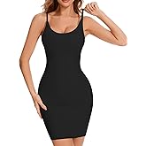 Chicfeelin Shapewear Slip Dress for Women Full Slip Body Shaper Tummy Control Under Dress Seamless Spaghetti Strap