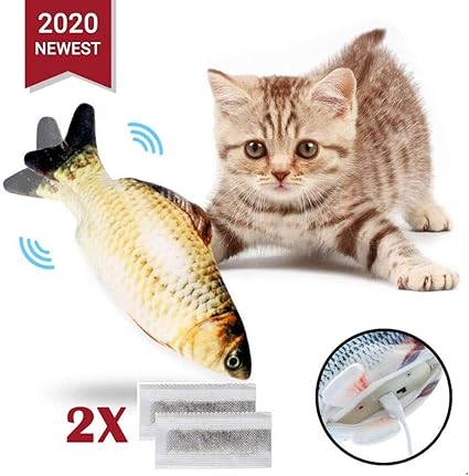Ellolife Jouet Chat Jouets Poisson Electronique Simulation Realiste Jouet Pour Chat Poisson Qui Bouge Jouet Chaton Rechargeable Usb Avec 2 Cataire Jouet A Macher Interactif Pour Chats Amazon Fr Cuisine Maison