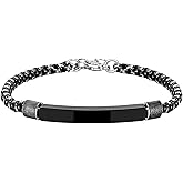 Feifuli Bracelets for Men, Link Chain Stainless Steel Bracelet for Men, Charm Jewelry for Birthday Annivesary Fathers Day Valentines, Dad Husband Boyfriend,Casual Trendy Cool Adjustable