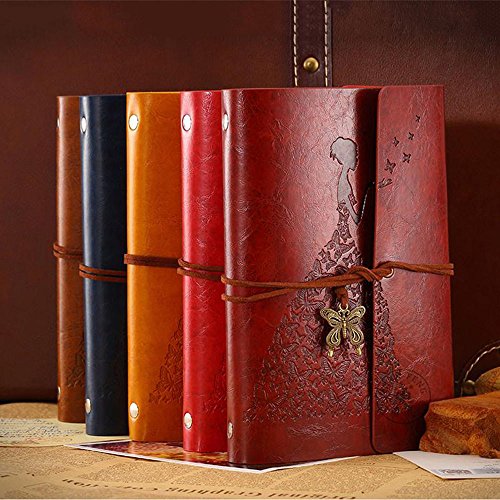 image for Smallrabbit Vintage Notebook Leather Retro Journal Writing Notebook Em