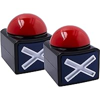 Komphy 2Pcs Game Buzzers with Sound, Game Answer Buzzer Button Game Buzzer Q&A Alarm Red Buttons with Light for Funny Quiz Co