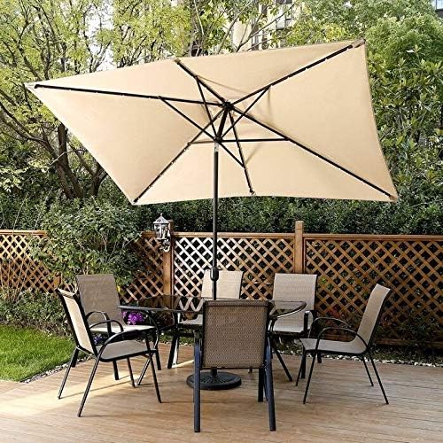 Amazon Com Ark Decor Umbrella Outside Patio Patio Umbrellas Outdoor Sand With Solar Led Lights 9 Much Needed Shade That Delivers Versatile Style Garden Outdoor