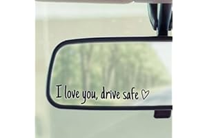 KEIVIWO I Love You Drive Safe Mirror Sticker 3 Pack Cute Car Decal for Rearview Mirror Window Windshield Bumper, Vinyl Tumbler Decal Sticker, Funny Car Accessories for Girls Women (Black)