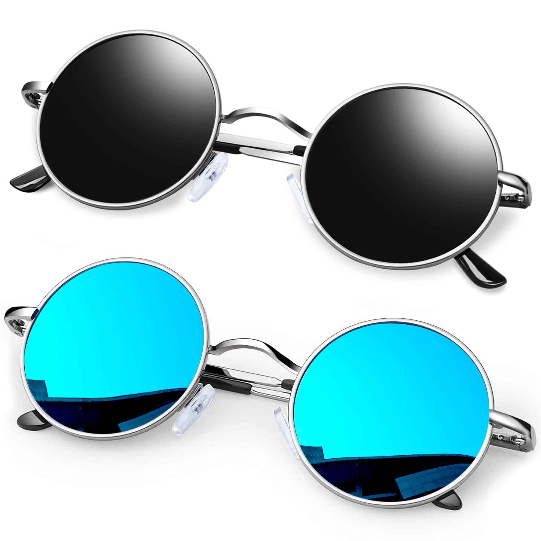 Metal Frame Sunglasses with UV Protection, Round Shape, Unisex Fit Nevada | Round Polarized Sunglasses – WMP Eyewear main image 2