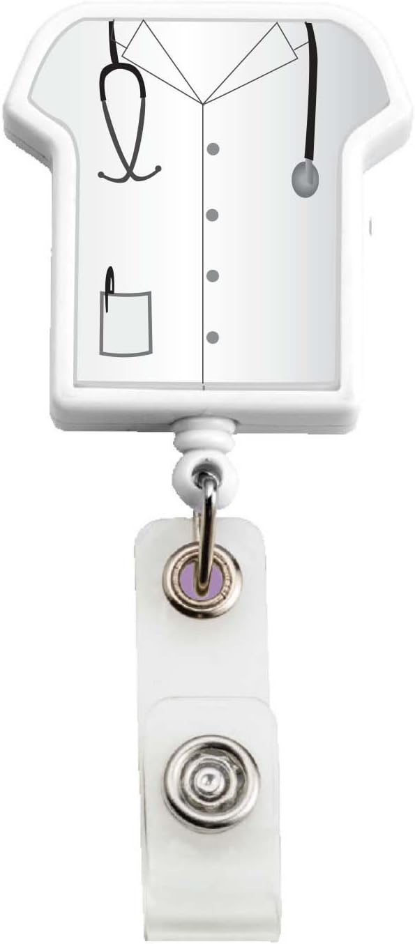 Lab Coat-Shaped Retractable Badge Holder