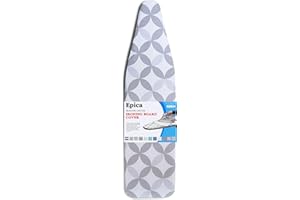 EPICA Silicone Coated Ironing Board Cover- Resists Scorching and Staining - 15" x54 (Grey Diamond)