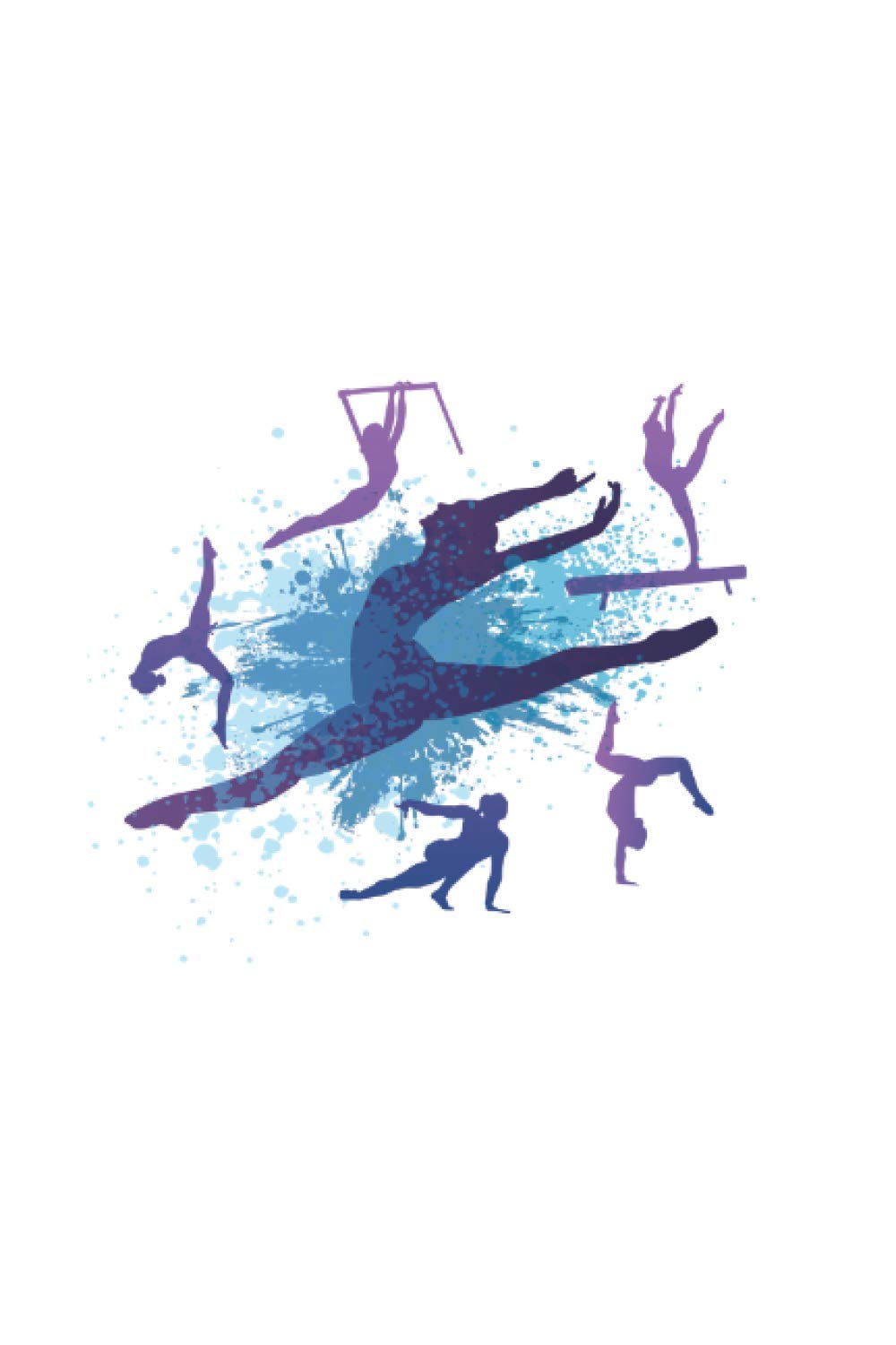 Notebook: 6 x 9 inches, 120 Lined Pages | Journal, Diary | Design: Gymnast Silhouettes Gymnastics Sport