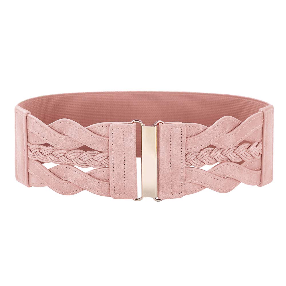 Photo 1 of GRACE KARIN Women's Elastic Vintage Belt Stretchy Retro Wide Waist Cinch Belt(Pink,2XL)
