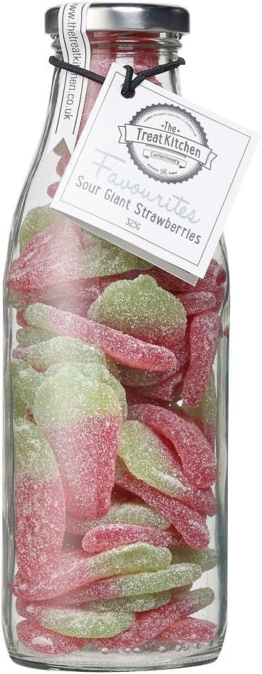 The Treat Kitchen Sour Giant Strawberries Sweets, 325 g, Pack of 1