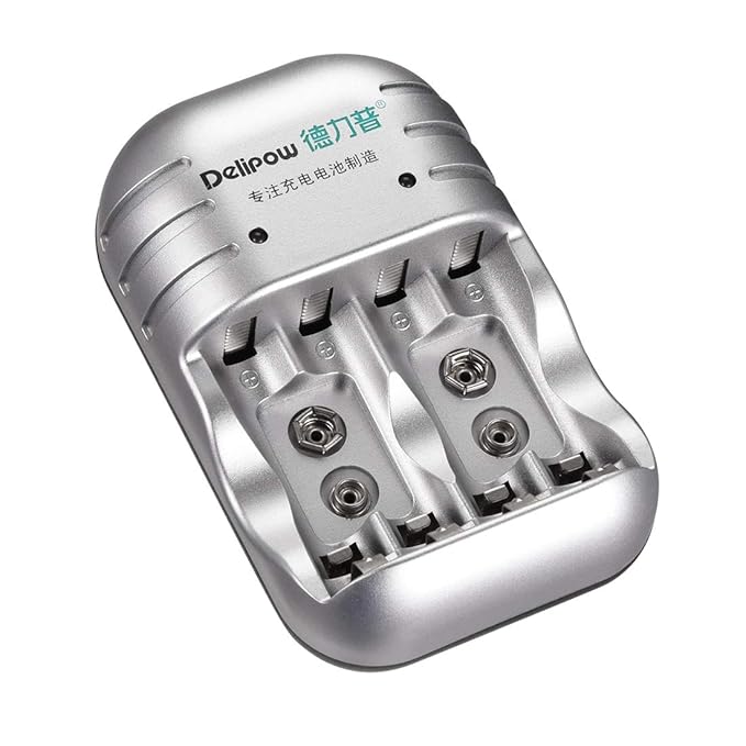 uxcell Delipow Authorized AA AAA 9V Batteries Charger 3 in 1 Charger for Rechargeable Battery NI-MH US Plug
