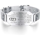 FALOGIJE Husband Wife I Choose You Bracelet Couples Anniversary Jewelry for Hubby and Wifey Lover Promise Gift