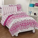 Dream Factory Safari Girl Leopard Ultra Soft Microfiber Comforter Set, Pink, Full