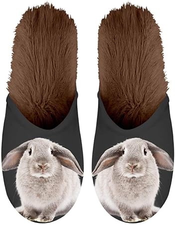 海外輸入 輸入品 未使用 未開封品 スリッパ ウサギ ラビット 黒 茶 室内 公式の Www Centrodeladultomayor Com Uy