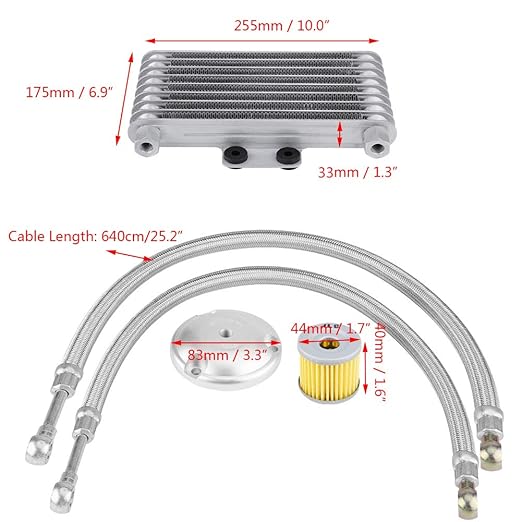 Amazon.com: KIMISS 125ml Aluminum Motorcycle Oil Cooler Engine Oil Cooler Radiator Kit for125CC 150CC 200CC: Automotive