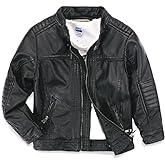 LJYH Boys Leather Jackets New Spring Children Collar Motorcycle Faux Leather Zipper Coats